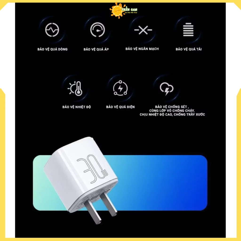 Bộ Sạc nhanh 30W mini PISEN, Công Nghệ GaN cho ip8 đến ip 18 sạc siêu nhanh nhỏ gọn tiện lợi bảo hành 12 tháng – ảnh 5