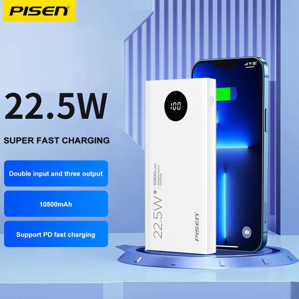 Sạc Dự Phòng Pisen Quick Sạc Nhanh 10W 20W 22.5W 30W Dung Lượng Lớn 10000mAh 10500mAh 20000mAh – ảnh 3